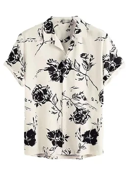 Летни мъжки ризи с 3D принтом в цветенце, топ, Хавай, плаж, градинска облекло Y2k, градинска реколта дрехи Harajuku на едро