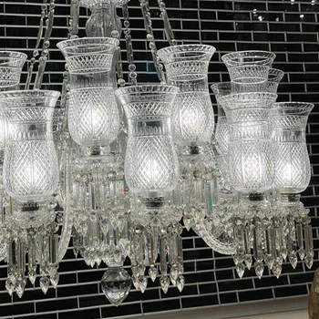 Луксозен полилей от прозрачен кристал с 36 свещи, модерен окачен лампа, декоративна великолепна луксозна кристален полилей