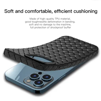 Луксозен тъкани калъф за телефон iPhone 13 Pro Max, нова мека силиконова матово покритие, телени мрежи, противоударная делото за iPhone 12 Pro Max