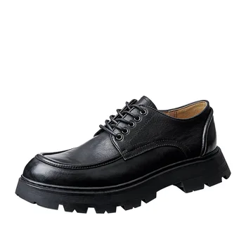 Луксозна марка обувки в британския ретро-стил, мъжки обувки от естествена телешка кожа с високо качество, разнообразни есенно-зимни модела обувки, мъжки обувки