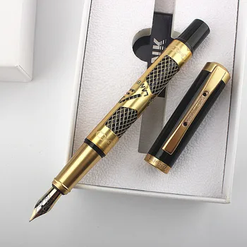 Луксозна метална писалка 2033 Бизнес Канцеларски материали за офиса Златни мастило химикалки Нови