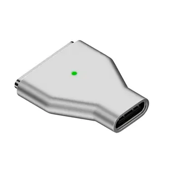 Магнитен USB адаптер C, за бързо зареждане тип C до протоколи адаптер корпус от сплав с магнитен адаптер с led индикаторна лампа за