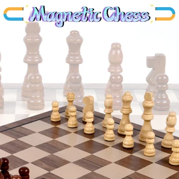 Магнитни дървени шах