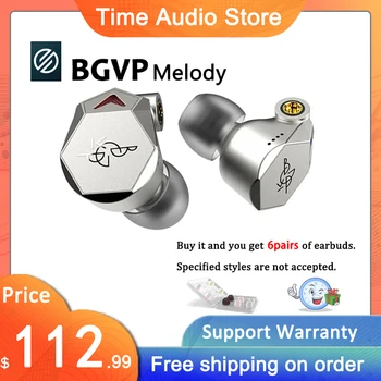 Мелодия BGVP Различни стилове настройка на Жични слушалки HIFI Индивидуални 12 мм диск с подвижна намотка IEM Метални Бас слушалки в ушите