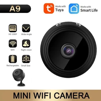 Мини камера Sasha A9 1080P IP камера без камера за нощно виждане Wifi Cam Безжични видеокамери за наблюдение видео Рекордер Защита на сигурността на