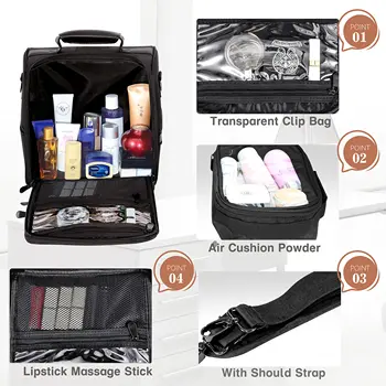 Многофункционален набор от косметичек, дамски преносима чанта за измиване, чанта за съхранение на фризьорски инструменти, голям капацитет, водоустойчив органайзер от PVC