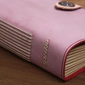Многоцветен бележник от телешка кожа с утолщением в ретро стил, дневник, прости книги, сладки