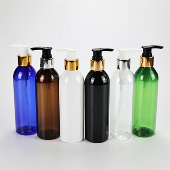 Многоцветни пластмасови кръгли бутилки лосион за обем 250 мл X 25 за пътуване за ДОМАШНИ любимци-съдове за течен сапун с анодированным алуминиева помпа за лосион