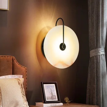 Модерен мрамор led монтиран на стената лампа за дома, монтиране на декоративна лампа led лампа за спални, лампи за дневна