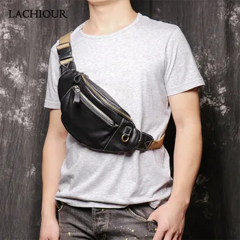 Модерен мъжки поясная чанта, черна скута чанти от мека кожа, мъжки чанти за партита, мъжки чанти-месинджър за рамо