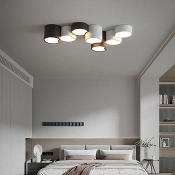 Модерен разход на тавана лампа за спални, хол, черно, бяло, тавана лампа за скрит монтаж, осветителни тела за дома, осветление в помещенията