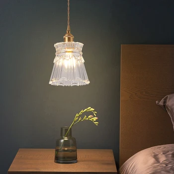 Модерен стъклен окачен лампа за спални, домашна кухня, трапезария, окачен светлина, цветна светлина, полилей, скандинавски осветление