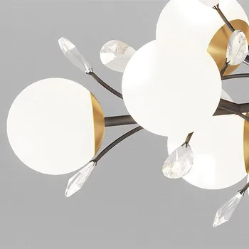 Модерна луксозна полилей led лампа suspendu cristal за дневна трапезария Стъклена топка полилей на закрито