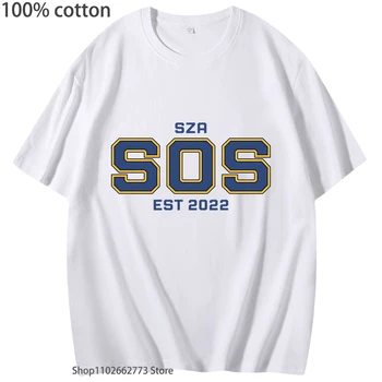 Модни дрехи SZA SOS, тениски в стил харадзюку, тениска с готическа комиксом тениска от 100% памук, дамски/мъжки тениски с анимационни герои в стил хип-хоп, топ Y2k