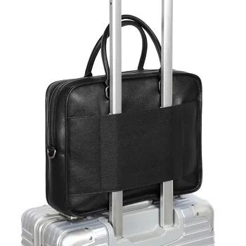 Мъжка чанта от естествена кожа, бизнес офис чанта за документи с формат А4, мъжка чанта за лаптоп, с висококачествена чанта-месинджър, голям портфейл