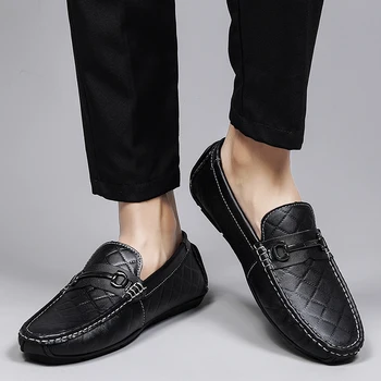 Мъжки кожени обувки, пролетно нова мода кожени обувки, универсална дишаща удобни мъжки обувки, ежедневни бизнес кожени обувки