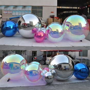 Надуваем огледален топка за транспорт, големи декоративни топка за дейности, диско-топки от PVC, блестяща сфера, огледален топка за очите, безплатна доставка