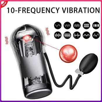 Надуваема вибрираща електрическа режим на 10-степенна скоростна кутия, която симулира чаша за мастурбация, масажор за вагината, корона, секс-играчки за възрастни, мъже