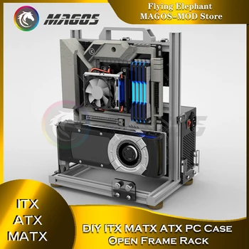 Направи си САМ Gamers Cabinet MOD ITX MATX PC Case Отворена рамка Алуминиева креативна ATX Tower Стойка за десктоп компютърни игри