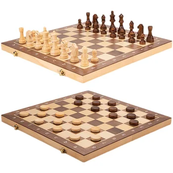 Настолна игра игри на шах Професионален декор Стратегия Средновековен шах комплект Дървени подарък историческа игра Chadrez Jogo Kid