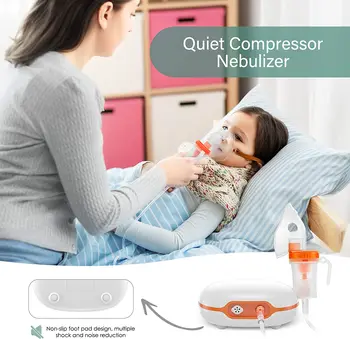 Небулайзер за възрастни и деца, преносим парна инхалатор-небулайзер със студена мъгла, компресор небулайзер с пълен комплект аксесоари