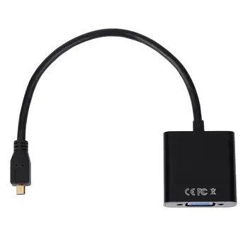 Нов 1080P Micro HDMI-съвместим с VGA женски видео кабел конвертор адаптер за КОМПЮТЪР, лаптоп, Черен цифров Горещата новост