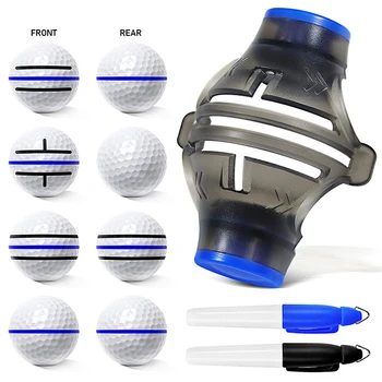 Нов маркер за топки за голф, въртящи се на 360 градуса, инструменти за рисуване и комплект дръжки, подравняване на шаблон, инструменти за маркиране