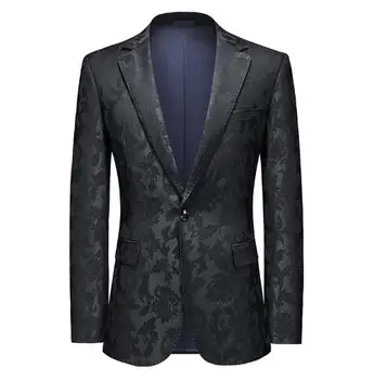 Нов мъжки сако с бродерии и принтом младоженеца, оборудвана копчета, мъжки бизнес ежедневни сватбени блейзери, палта ABB162