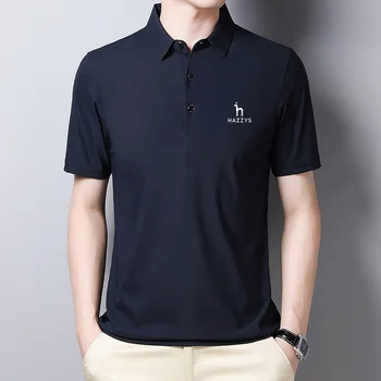 Нова Лятна мъжка тениска за голф Hazzys, Ежедневни Тънка Риза с къси ръкави с отложным яка и къси ръкави, Обикновен Мъжки Топ