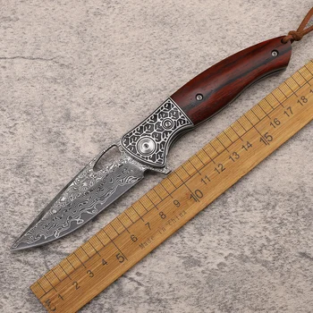 Новата дръжка от сандалово дърво VG 10 Дамасская стомана Сгъваем нож Открит Къмпинг Оцеляването на Лов EDC джобен инструмент