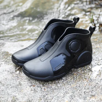 Нови мъжки работни обувки за улицата 2023, модни непромокаеми ботуши за риболов, нескользящие водоустойчиви гумени непромокаеми обувки за теренна работа, непромокаеми ботуши 장화 레인부츠