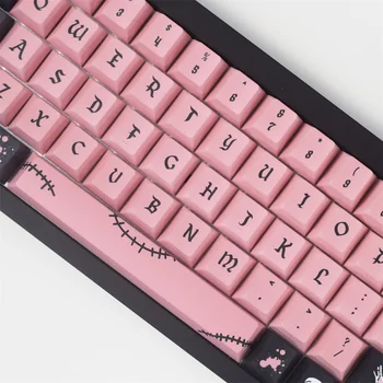 Обичай капачка за ключове Розово PBT 142 клавишите череша профил 5 Страничната сублимация на боя ISO Вход за ключа Mx Отлична механична клавиатура