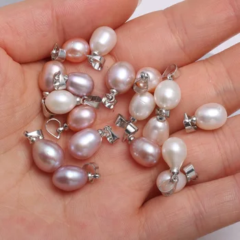 Окачване от естествени сладководни перли във формата на ориз, висулки за бижута, дамски елегантни аксесоари за колие със собствените си ръце