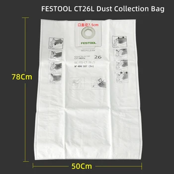Оригинални немски прахосмукачка FESTOOL за сух грунд, кофа за прах, текстилен чанта CT 26/36, филтър за еднократна употреба, аксесоари за прахосмукачка