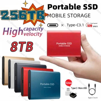 Оригиналния 500 GB SSD 64 TB SSD Usb3.1 Type-C 16 TB 8 TB Външен Хард Диск за Мобилни Твърди дискове за вашия Настолен лаптоп Бележника