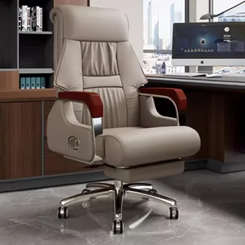 Офис стол с въртяща се опора, стрейчевое стол за четене от естествена кожа, фотьойл за почивка с възможност за сгъване на облегалката Lazyboy Sillon, театрална мебели