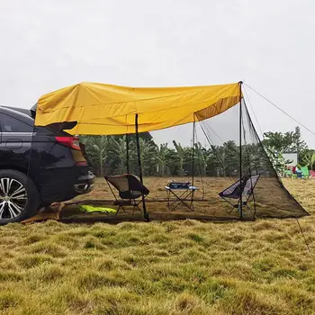 Палатка за багажник на кола, водоустойчив автоматично страничен наклон, удължител на задния надвес, палатка за самостоятелно шофиране, палатка за пикник, хвостовая палатка