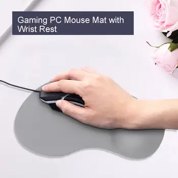 Подложка за мишка с противоплъзгаща основа, ултра лека, намалява умората на ръката, ергономичен геймърска подложка за мишка за PC с поставка за китките за машинописка