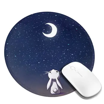 Подложка за мишка със заек Moon Бъни Гума тенис на подложка за мишка Срещу умора Мек евтини подложка за мишка със снимки