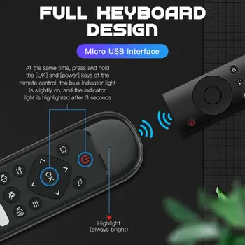 Практически Въздушна Мишка Mini Black Motion Sensing Mini Air Mouse за Android TV Box Безжична Клавиатура и Дистанционно Управление