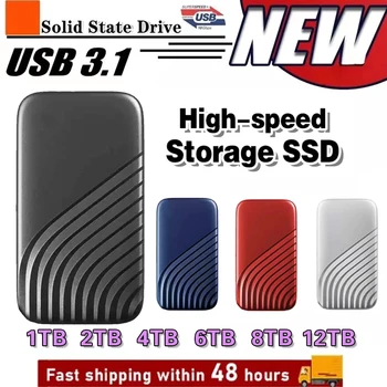 Преносим SSD Външен Твърд Диск 16 TB Портативен HD Твърд Диск USB 3.1 Type-C 2 TB 4 TB 64 TB Твърди Дискове За Лаптоп Бележника