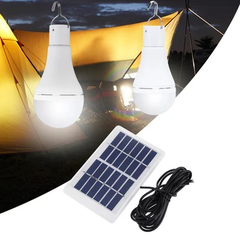 Преносима COB led слънчева USB лампа, акумулаторна на слънчевата енергия, 5-режимная дистанционно аварийно лампа за работа на открито кемпинговой палатки, куки за лампи