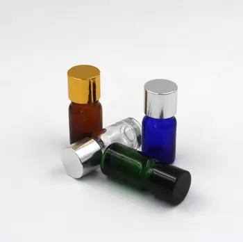 Продажба на едро стъклена бутилка за етерично масло с обем от 5 мл с алуминиев капак, празен козметични контейнер за етерични масла LX1047