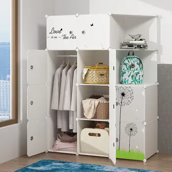 Прост гардероб, детски шкаф за съхранение на пластмасова кутия, кутия за съхранение, голям шкаф за съхранение, детски шкаф, мебели за спалня, гардероб