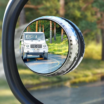 Регулируема на 360 градуса Широкоугольное Помощно Огледалото за Обратно виждане, Адсорбционное HD Кръгло Въртящо се Огледало за Обратно виждане С Сляп Зона За един Автомобил SUV