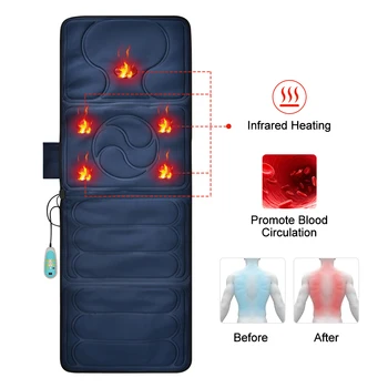 Режим 8 In1 Сгъваем инфрачервен горещ компрес за шийния отдел на гръбначния стълб, краката, електрическо отопление, месене на цялото тяло, вибрационна масажна възглавница