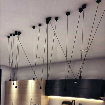 Реколта черна Подвесная Лампа Геометрични прост дизайн, Подходяща Подвесная Лампа за Дневна, трапезария, Кухня, лофта, кафене, осветление