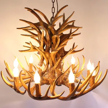Ретро окачен лампа под формата на оленьего рога, творчески ресторант 