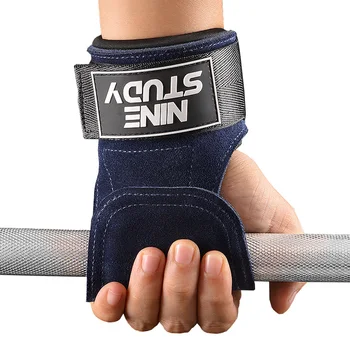 Ръкавици за фитнес за набирания, за подкрепа на силата на захващане на гърба, за фитнес зала, възглавнички за ръцете защита на китката, хоризонтална лента, с допълнителен колан, кожа