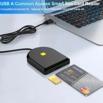 С полукръгла USB SIM Четец за смарт карти За Банкови карти IC/ID EMV SD TF MMC Кардридеры USB CCID ISO 7816 за Windows 7 8 10 OS Linux